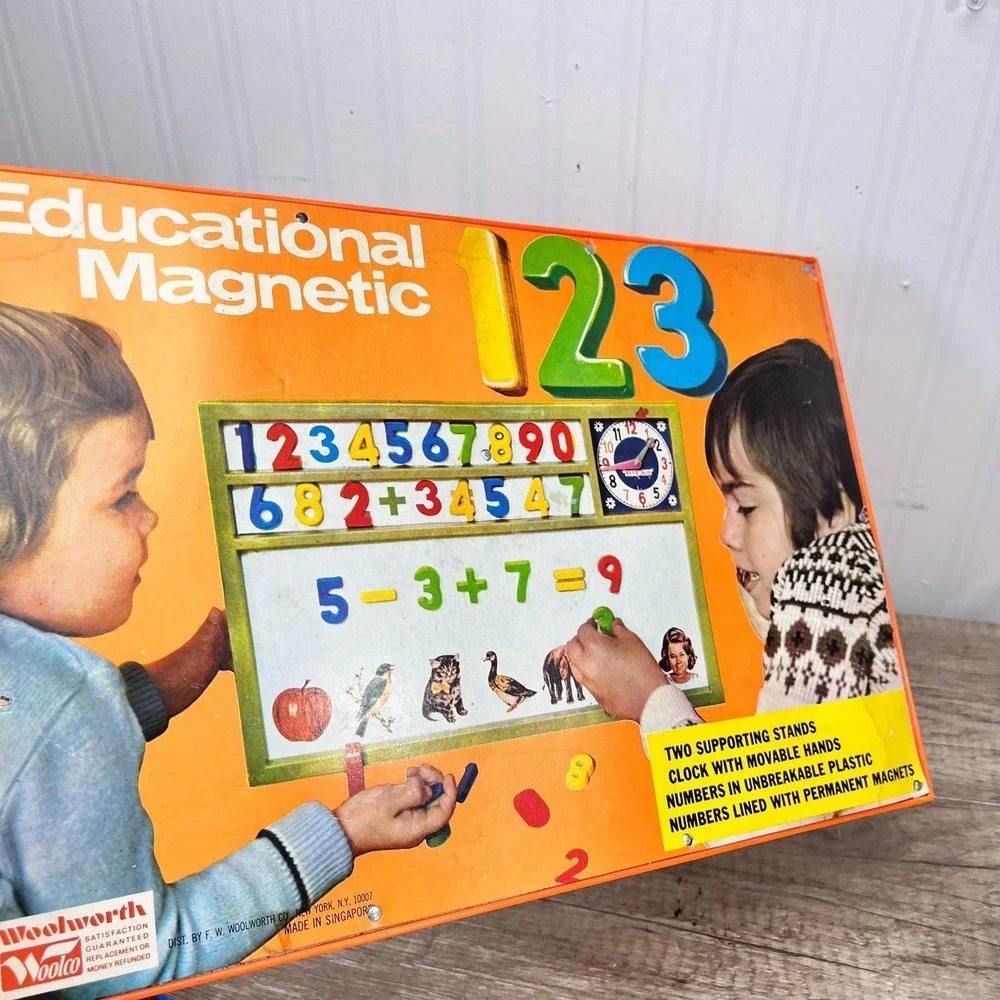 Vintage Educational Magnet Board: Nursery Decor with Letters & Numbers